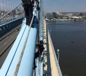 scaling to the top of the bridge